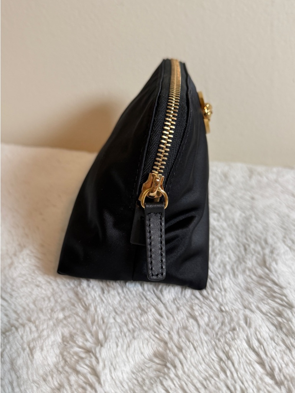 Versace Black Nylon Cosmetic Pouch with Gold Zipper - Picture 3 of 5